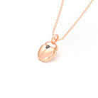 Collier Scarabée en or rose 18 carats, pierre précieuse au choix Diamant noir Pendentif avec chaîne