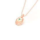 Collier Scarabée en or rose 18 carats, pierre précieuse au choix Emeraude Pendentif avec chaîne
