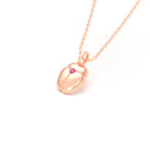 Collier Scarabée en or rose 18 carats, pierre précieuse au choix Rubis Pendentif avec chaîne