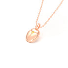 Collier Scarabée en or rose 18 carats, pierre précieuse au choix Saphir jaune Pendentif avec chaîne