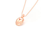 Collier Scarabée en or rose 18 carats, pierre précieuse au choix Saphir orange Pendentif avec chaîne