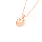 Collier Scarabée en or rose 18 carats, pierre précieuse au choix Saphir pêche Pendentif avec chaîne