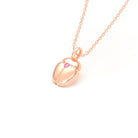 Collier Scarabée en or rose 18 carats, pierre précieuse au choix Saphir rose Pendentif avec chaîne
