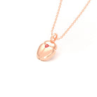 Collier Scarabée en or rose 18 carats, pierre précieuse au choix Saphir rouge Pendentif avec chaîne