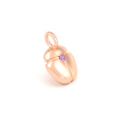 Collier Scarabée en or rose 18 carats, pierre précieuse au choix Saphir violet Pendentif seul