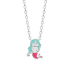 Collier sirène enfant en argent 925 rhodié, 37 cm