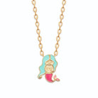 Collier sirène enfant en plaqué or, 37 cm