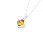 Collier Solène en argent 950, pendentif pierre fine taille pain de sucre Citrine