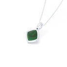 Collier Solène en argent 950, pendentif pierre fine taille pain de sucre Malachite