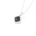 Collier Solène en argent 950, pendentif pierre fine taille pain de sucre Agate noire