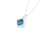 Collier Solène en argent 950, pendentif pierre fine taille pain de sucre Topaze