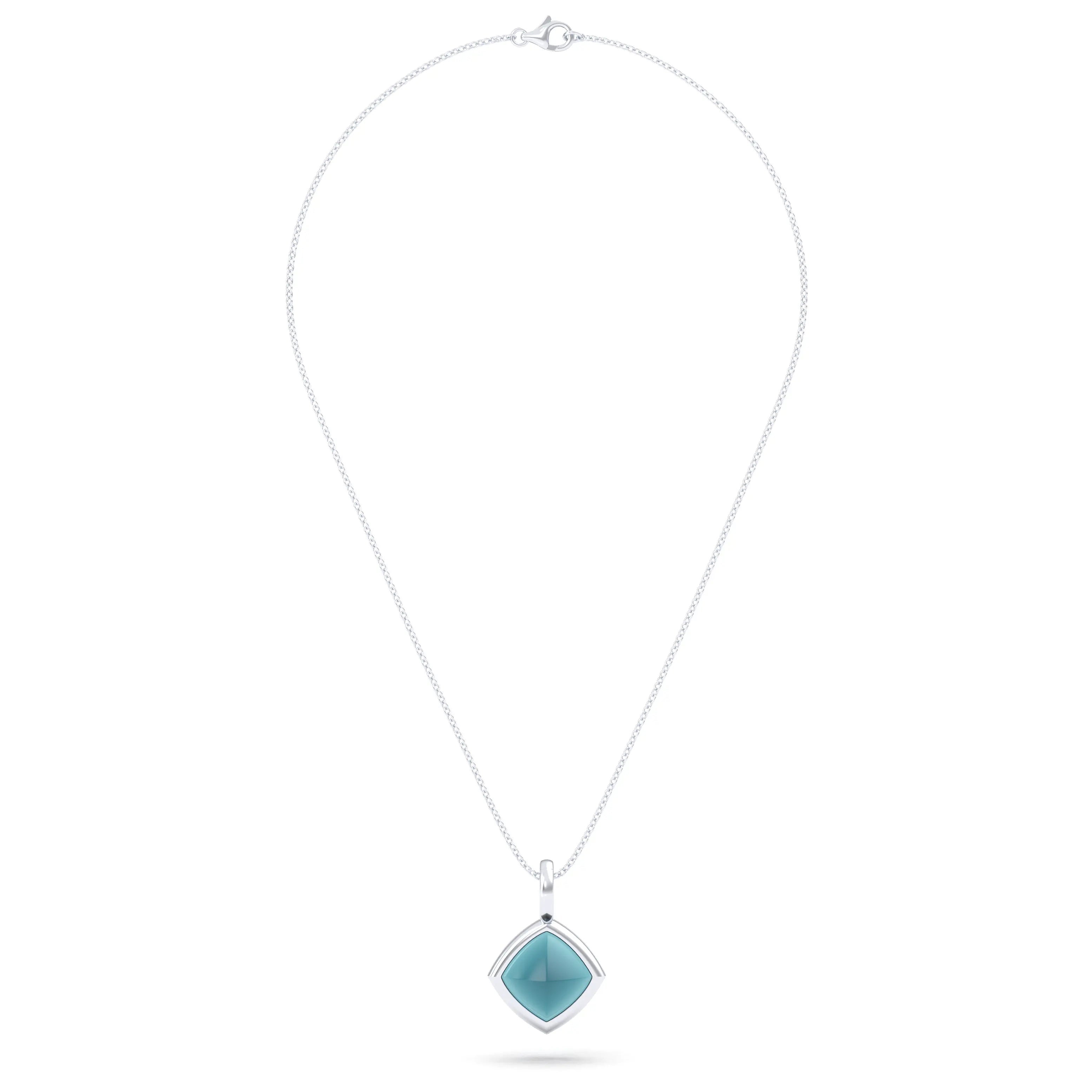 Collier Solène en argent 950, pendentif pierre fine taille pain de sucre