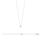 Collier tête de chat enfant en argent 925 rhodié, 37 cm