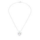 Collier tête de tigre en or blanc aux yeux de saphirs jaunes, vu de face sur une chaîne forçat de 40 cm