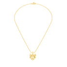 Collier tête de tigre en or jaune 18 carats, yeux en pierres précieuses au choix