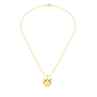 Collier tête de tigre en or jaune 18 carats, yeux en pierres précieuses au choix