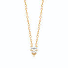 Collier barrette zircon baguette et zircons ronds en plaqué or