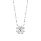 Collier trèfle à quatre cœurs pavé de zircons en argent 925