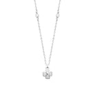 Collier trèfle à quatre cœurs pavés de zircons en argent 925 rhodié