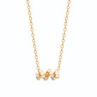 Collier trio de zircons ronds sertis côte à côte en plaqué or