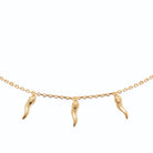 Collier trois cornes porte-bonheur en plaqué or
