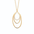 Collier trois ovales emboîtés pavés de zircons en plaqué or