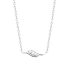 Collier fine vague sertie de trois zircons en argent 925