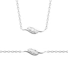 Collier fine vague sertie de trois zircons en argent 925