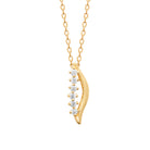 Collier vague incurvée bordée de zircons en plaqué or