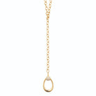 Collier en Y boucle ovale et pavé de zircons en plaqué or