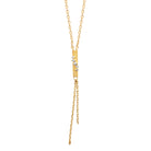 Collier en Y à barrette verticale et zircons en plaqué or