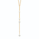 Collier en Y à barrettes et zircons carrés en plaqué or