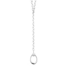 Collier en Y boucle ovale et pavé de zircons en argent 925