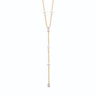 Collier en Y semé de zircons et zircon poire en plaqué or