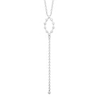 Collier en Y ovale de zircons et goutte de zircon en argent 925