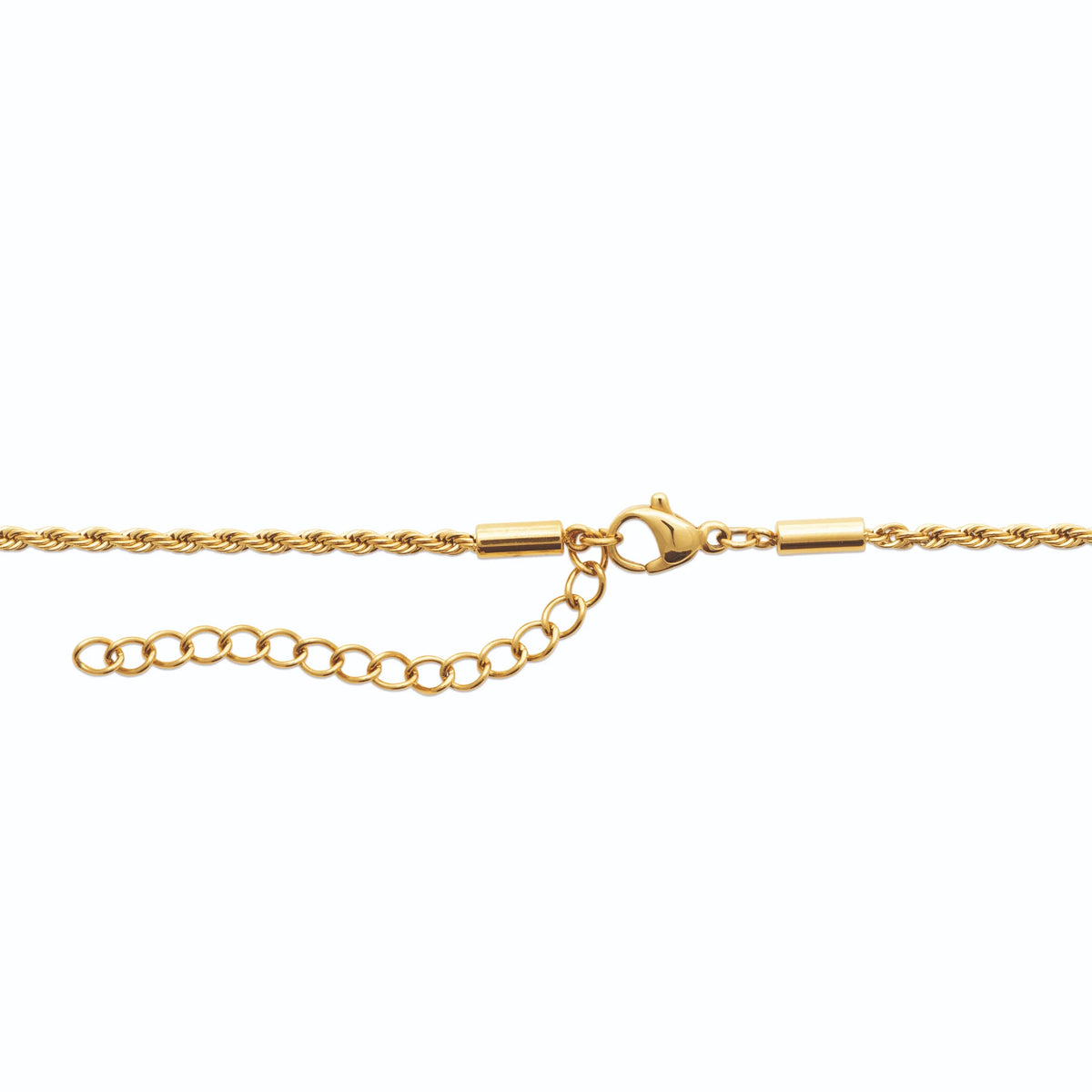 Collier en Y trois pastilles et pompon en acier doré