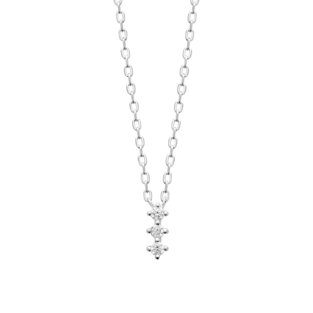 Collier en Y à trois zircons en argent 925
