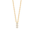 Collier en Y à trois zircons en plaqué or
