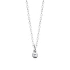 Collier zircon solitaire en pampille en argent 925