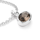 collier byzance pour femme en argent avec  quartz fume ovale