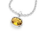 collier byzance pour femme en or blanc avec citrine ovale