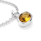 collier byzance pour femme en or blanc avec citrine ovale
