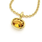 collier byzance pour femme en or jaune avec  citrine ovale