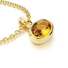 collier byzance pour femme en or jaune avec  citrine ovale
