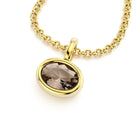 collier byzance pour femme en or jaune avec  quartz fume ovale
