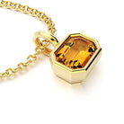 collier byzance rectangle  pour femme en or jaune avec citrine emeraude