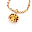 collier byzance pour femme en or rose avec citrine ovale