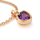 collier byzance pour femme en or rose avec amethyste coeur