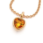 collier byzance pour femme en or rose avec citrine coeur