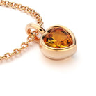 collier byzance pour femme en or rose avec citrine coeur